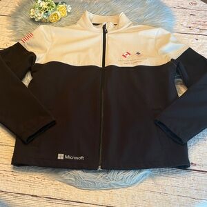 Microsoft North America USA Two Done Zip Up Jacket sz L